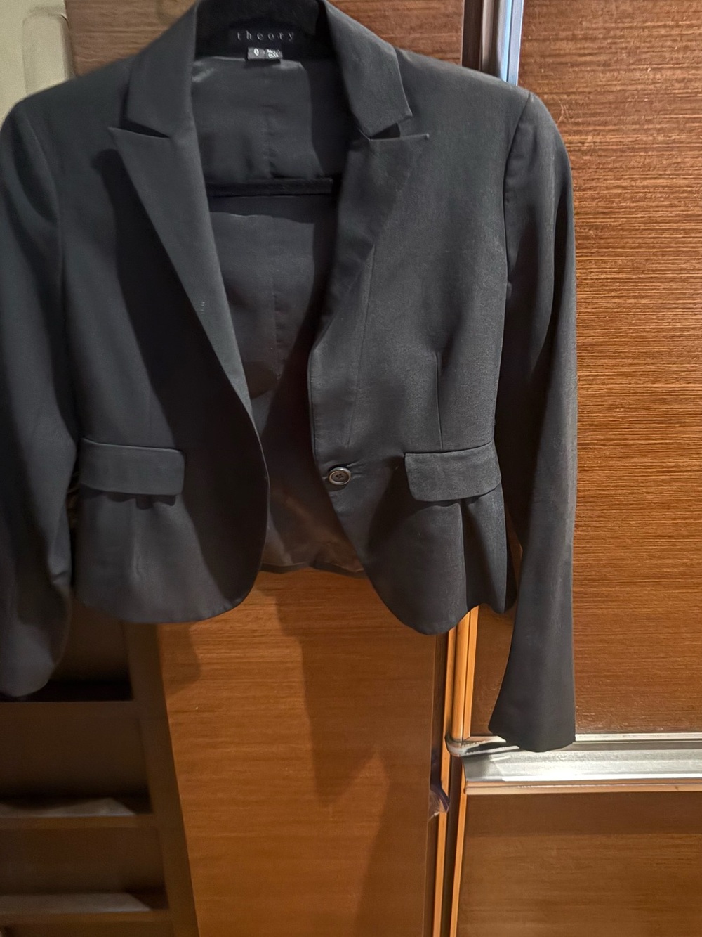 Theory Black Cropped Blazer